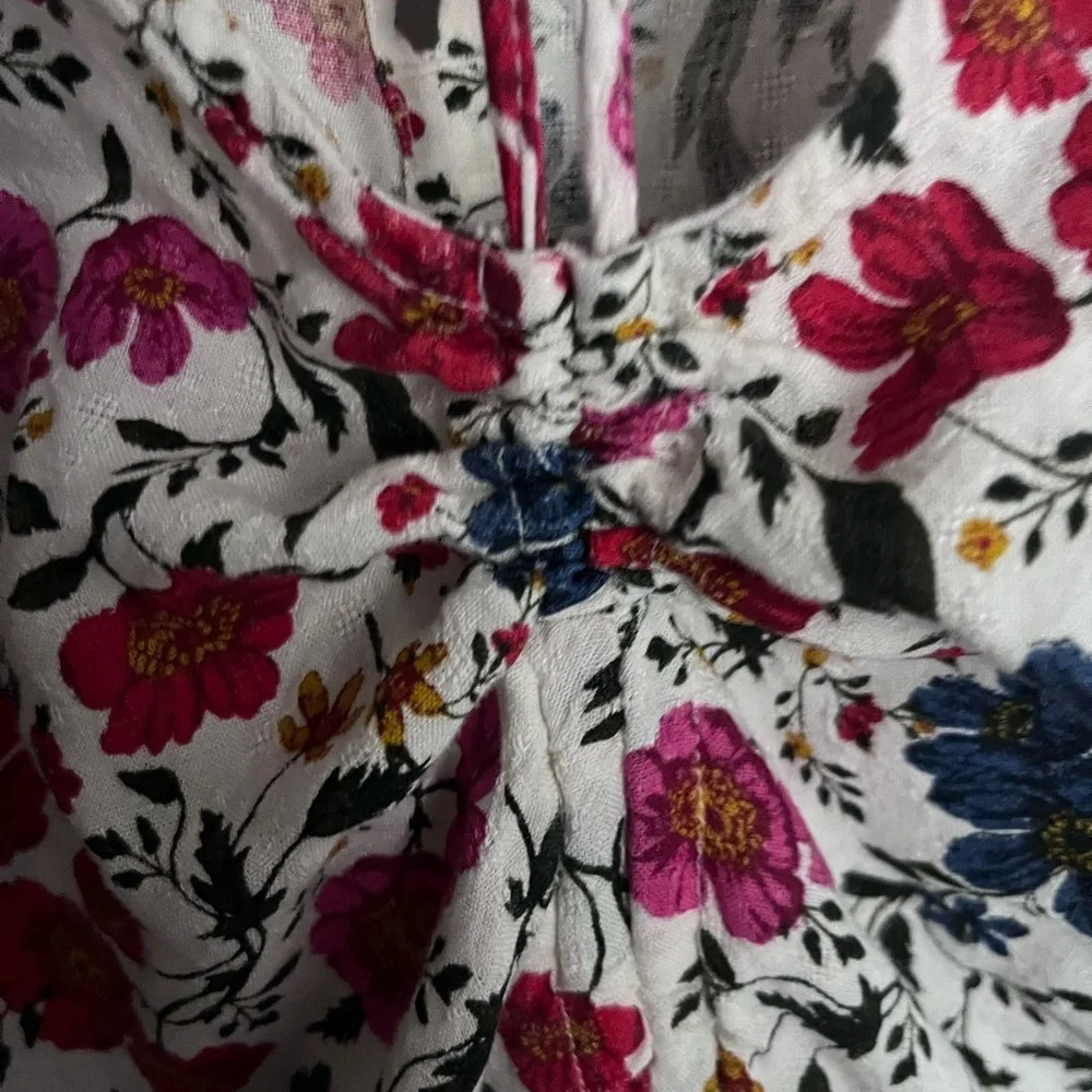 American Eagle floral romper long flare sleeve size Small adjustable neckline - Picture 5 of 8